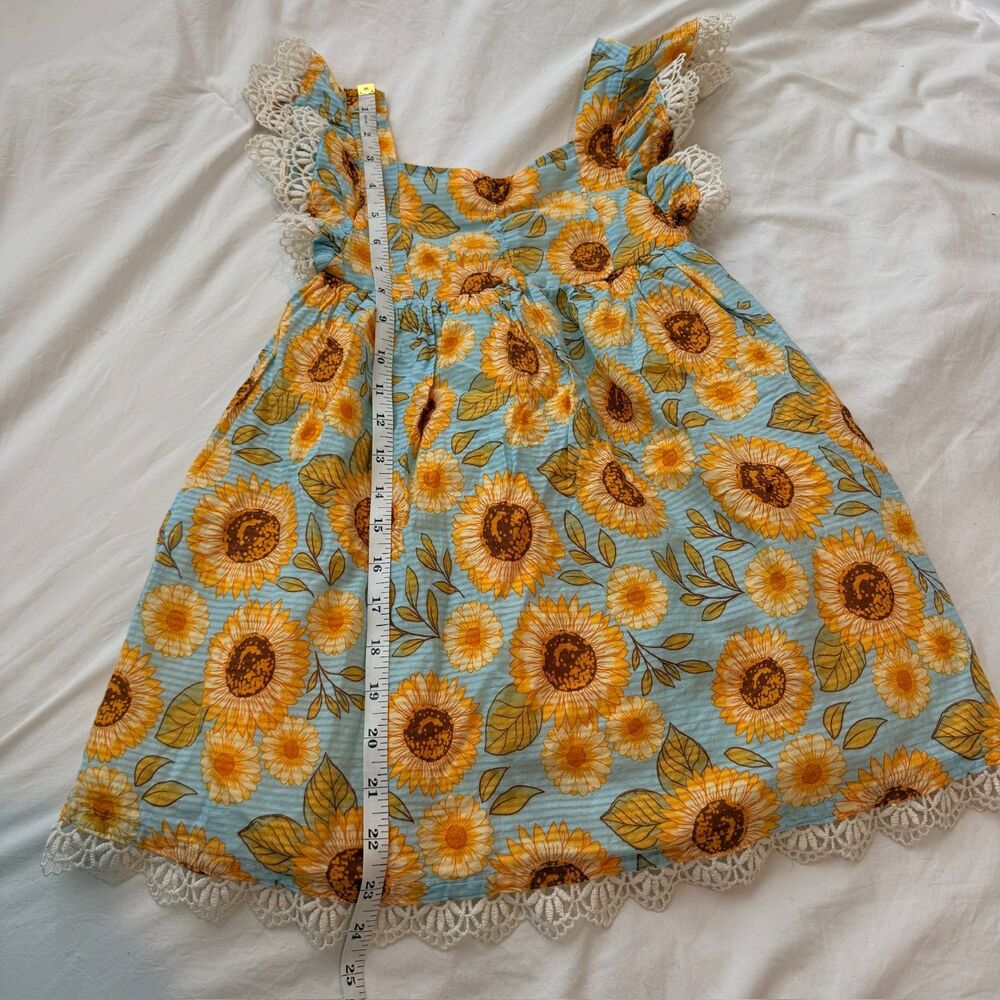 Cynthia Rowley Sunflower Print Dress with Lace Trim - Picture 7 of 7